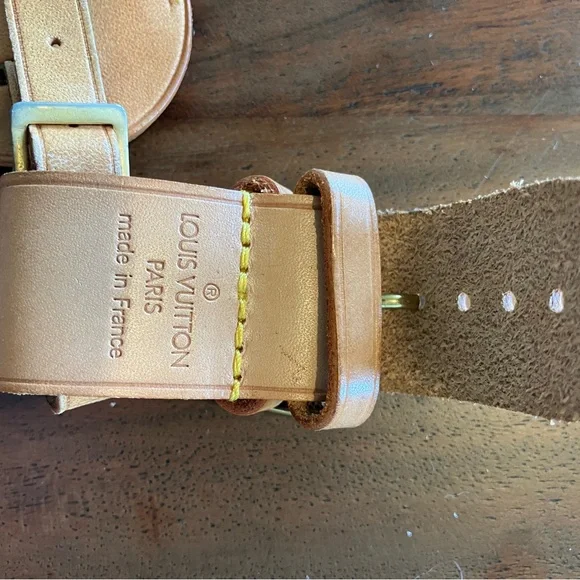 TWO Louis Vuitton Tan Leather luggage tags! - Picture 10 of 11